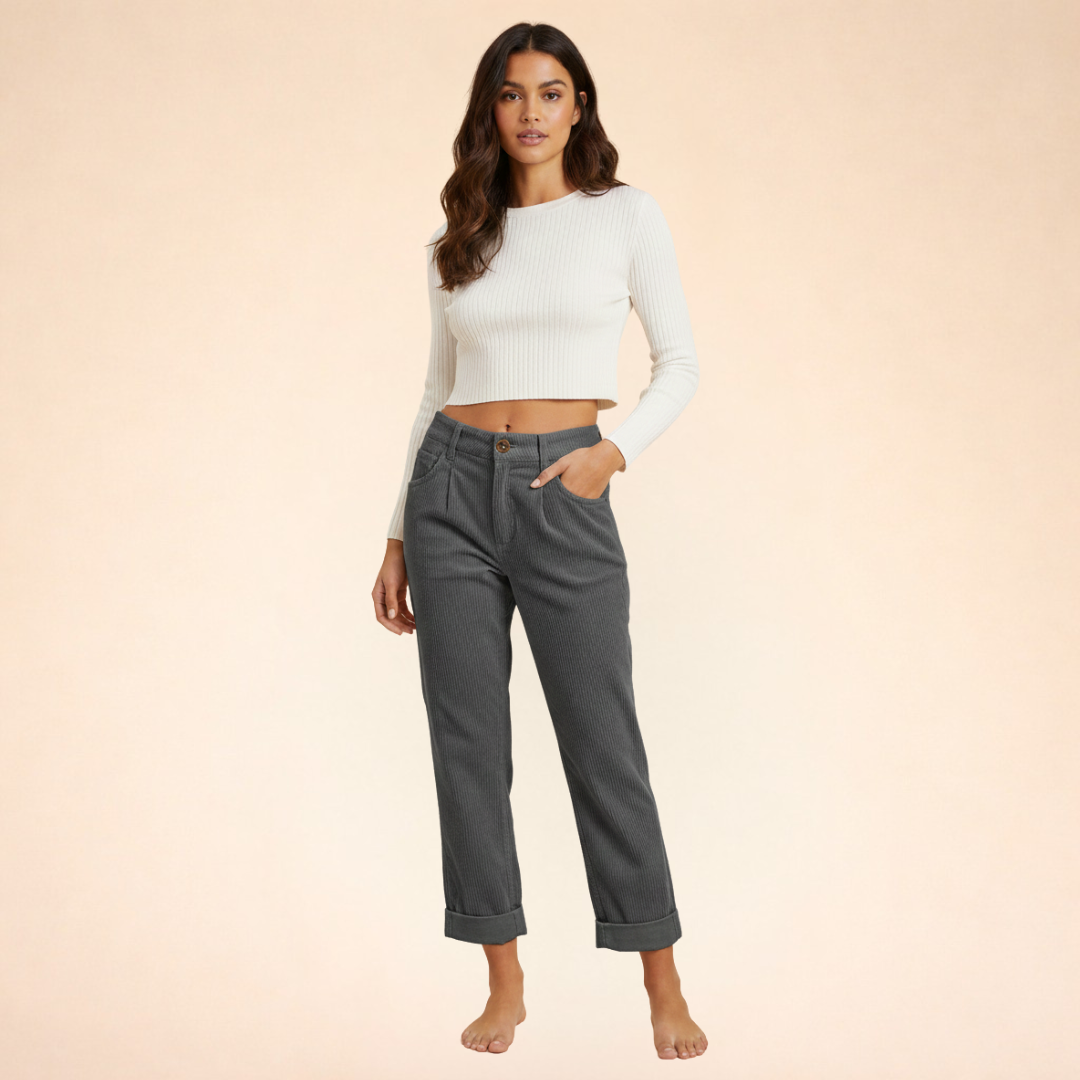 Naiara | Corduroy Trousers with Straight Legs