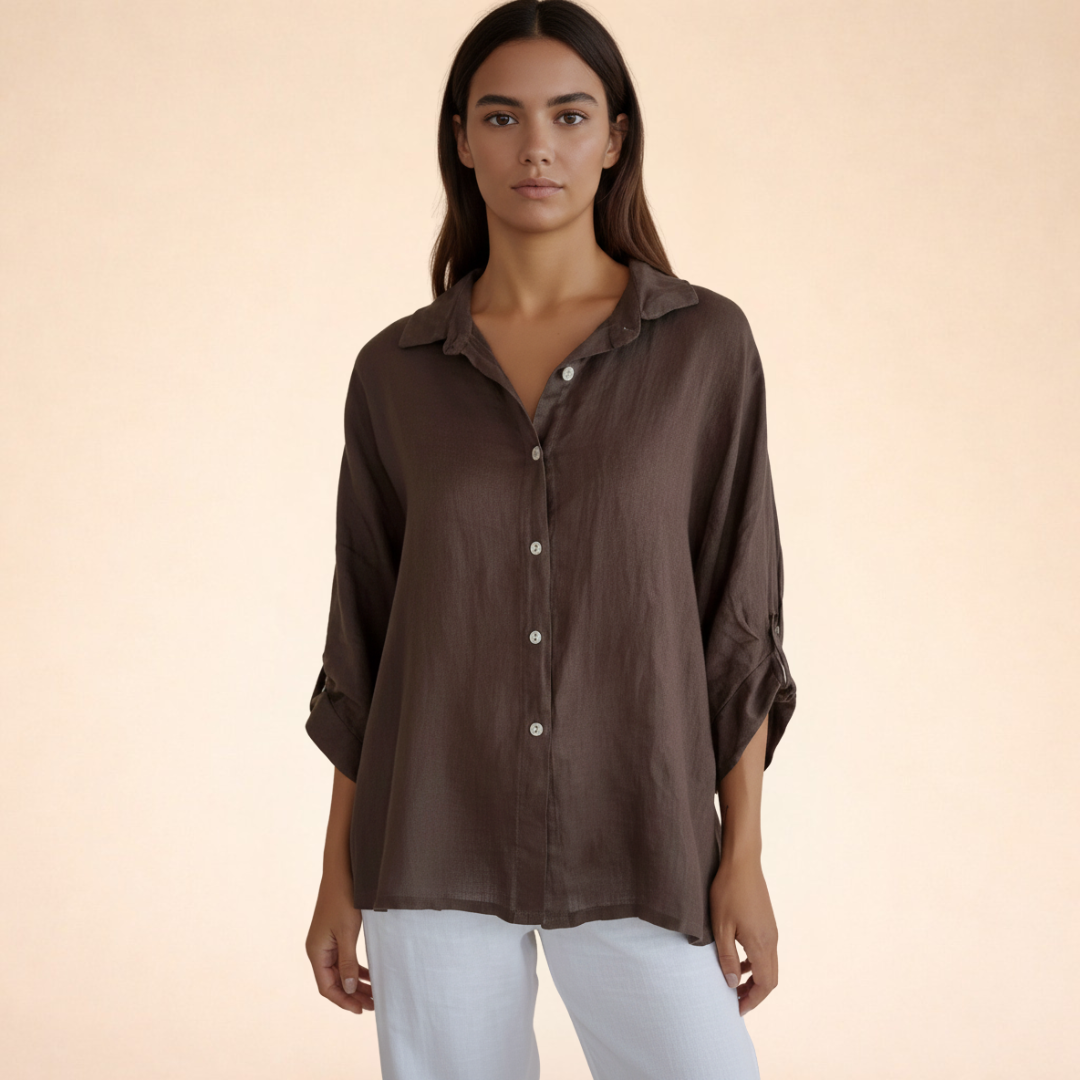 Elena | Elegant Linen Blouse