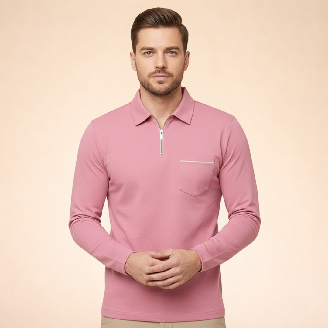 Louis | Elegant, breathable long-sleeved polo shirt