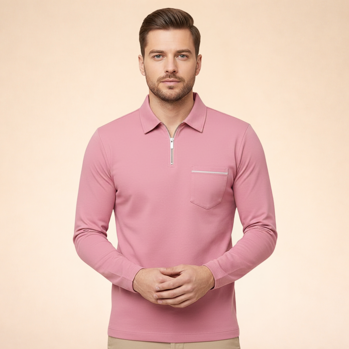 Louis | Elegant, breathable long-sleeved polo shirt