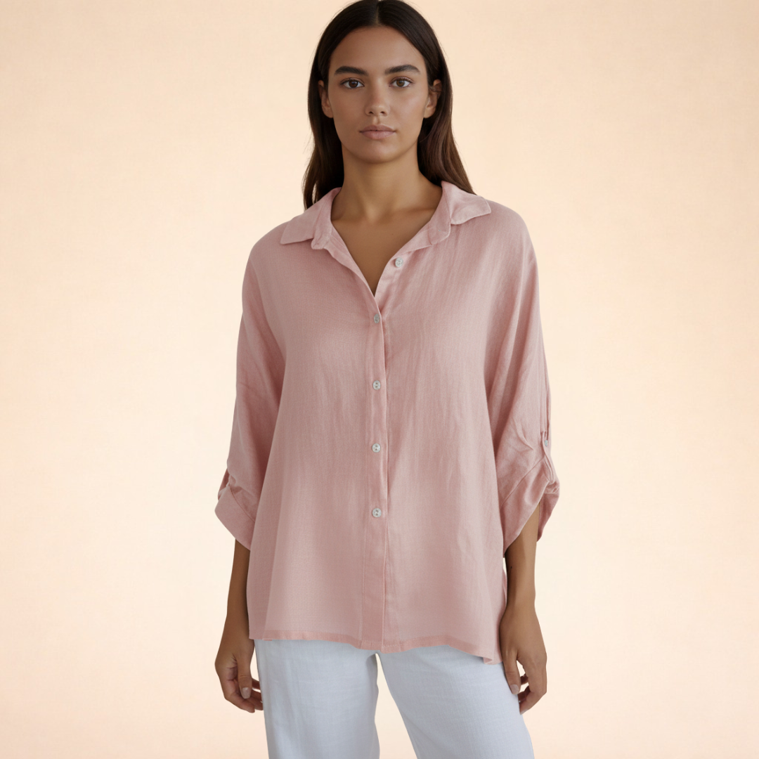 Elena | Elegant Linen Blouse