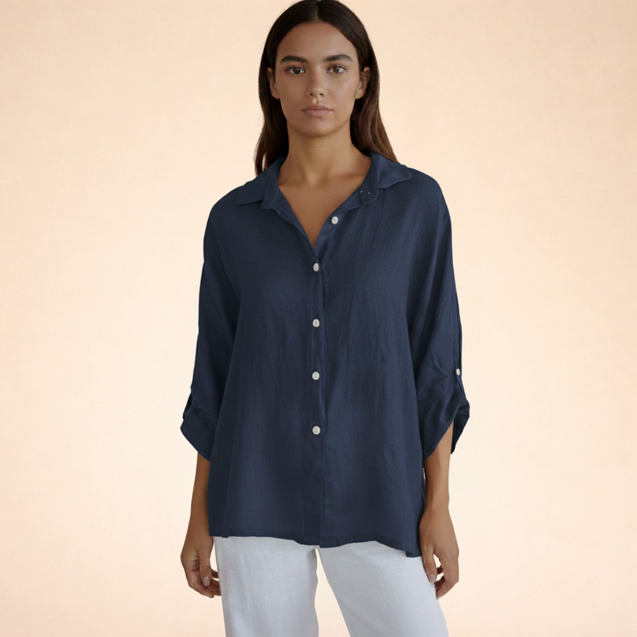 Elena | Elegant Linen Blouse