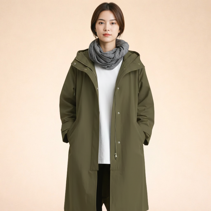 Valeria | Long Hooded Coat – Elegant, Warm & Timeless