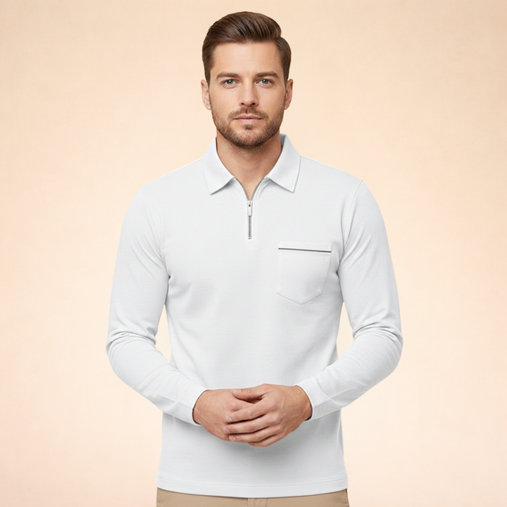 Louis | Elegant, breathable long-sleeved polo shirt