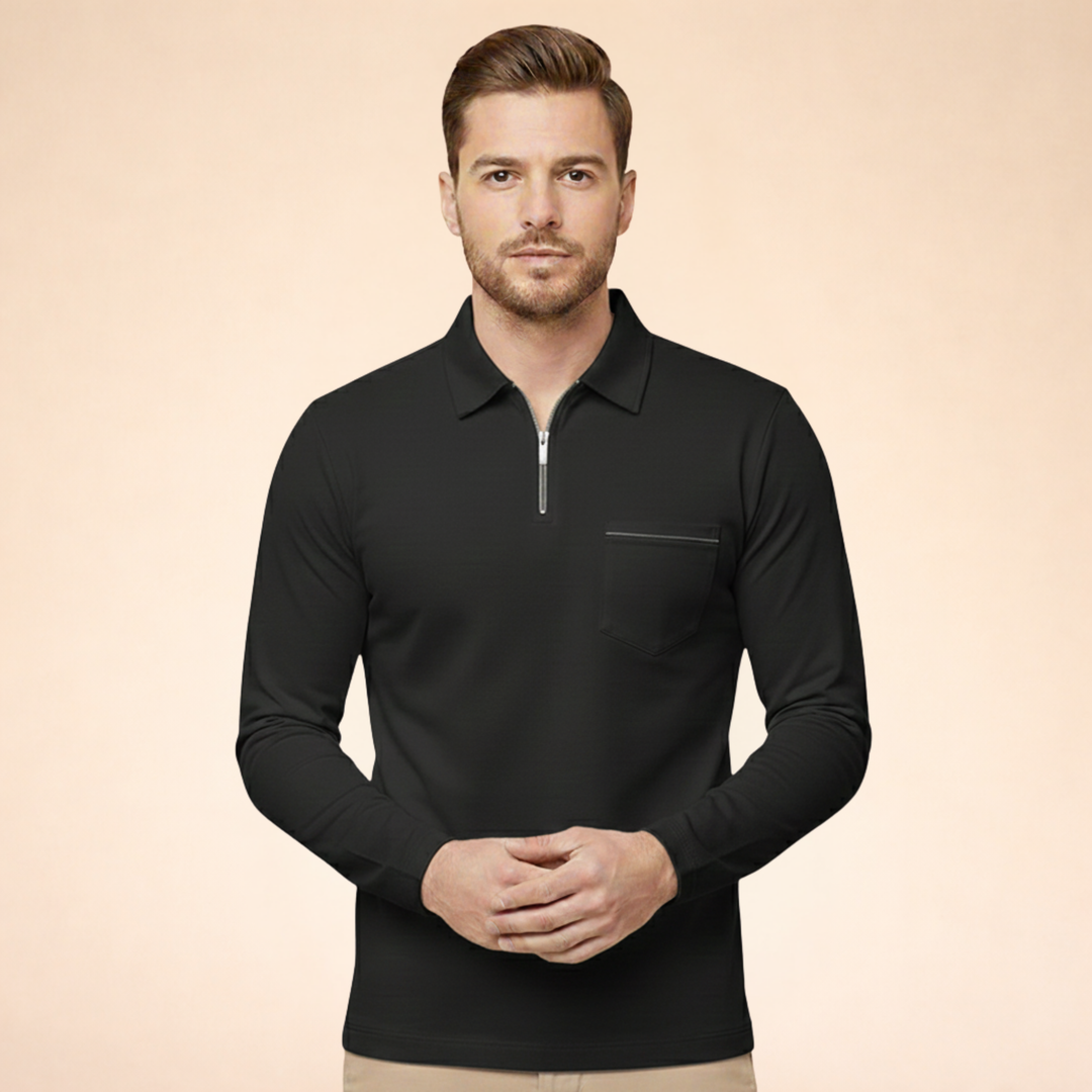 Louis | Elegant, breathable long-sleeved polo shirt