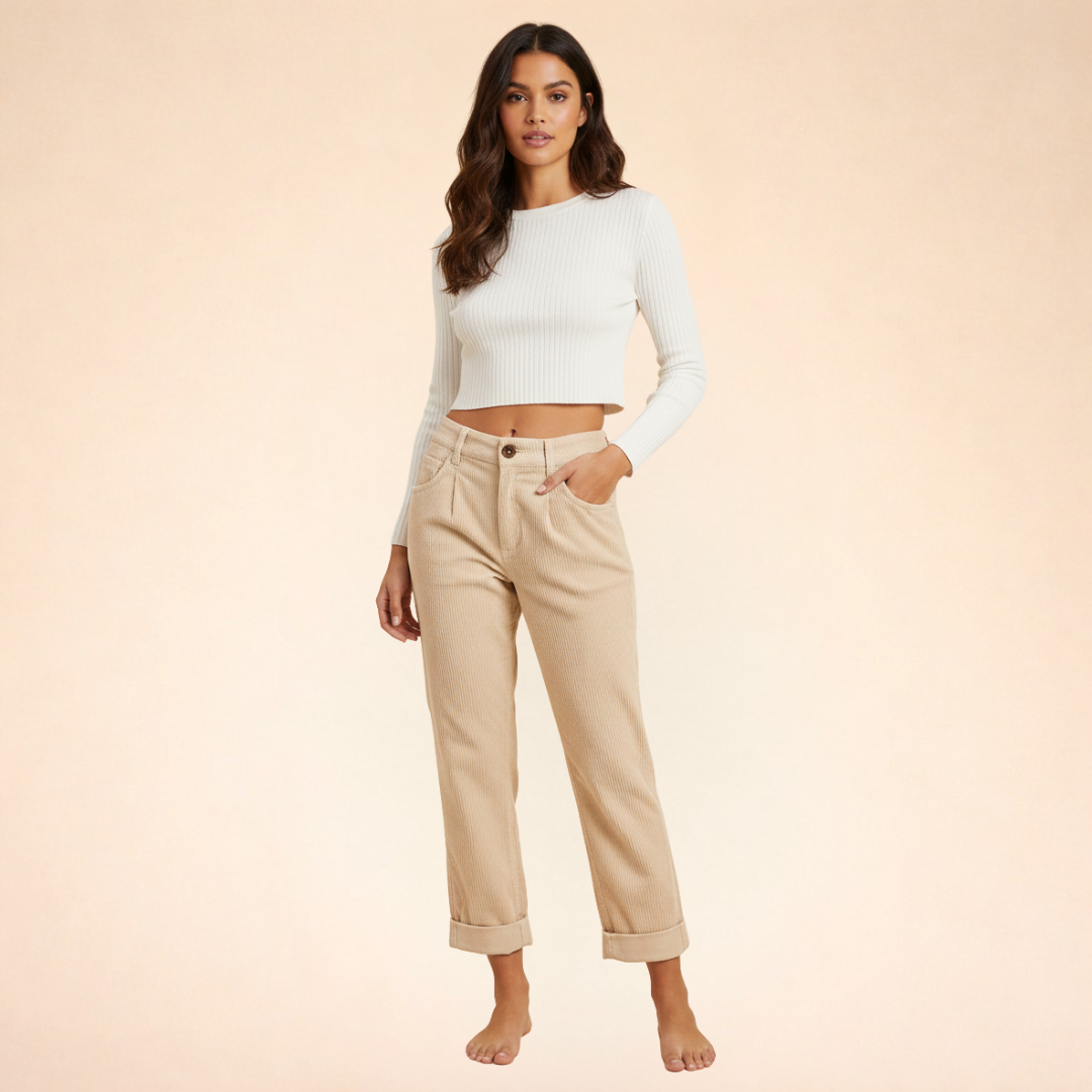 Naiara | Corduroy Trousers with Straight Legs