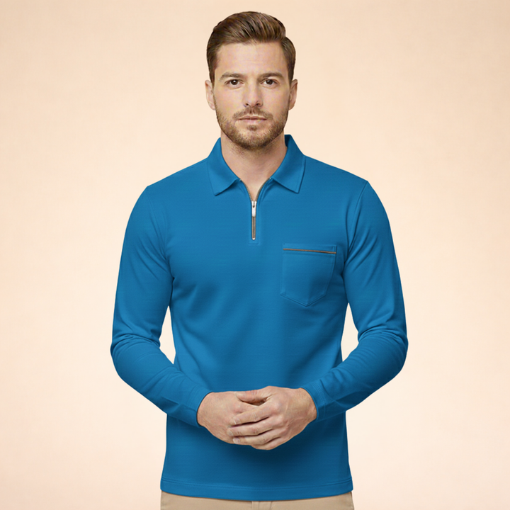 Louis | Elegant, breathable long-sleeved polo shirt