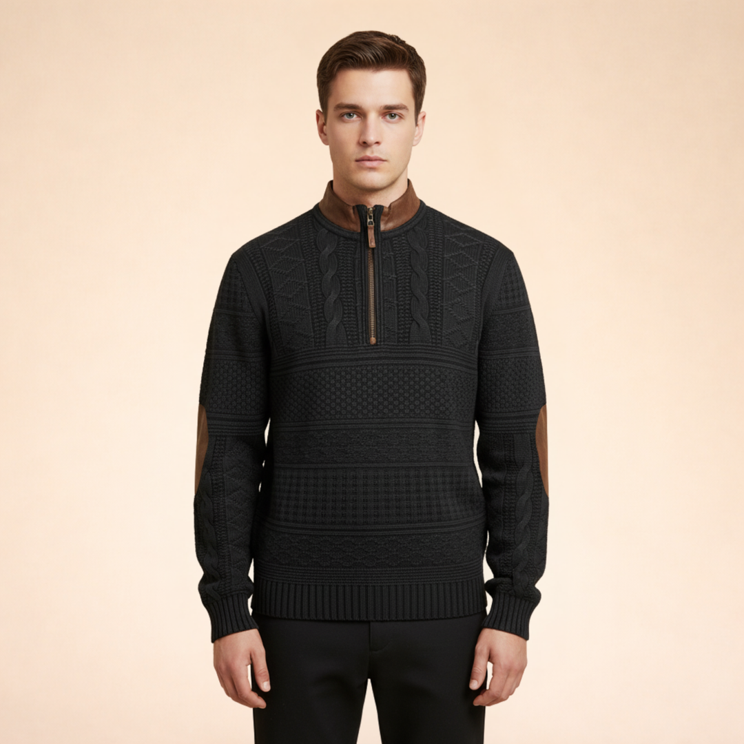 Loren | Modern Quarter-Zip Wool Sweater