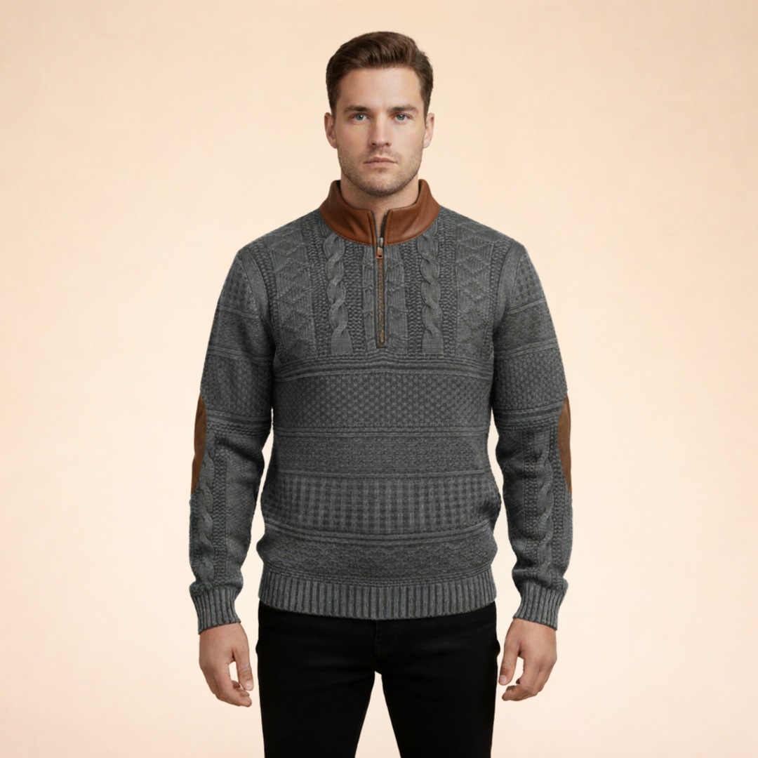 Loren | Modern Quarter-Zip Wool Sweater