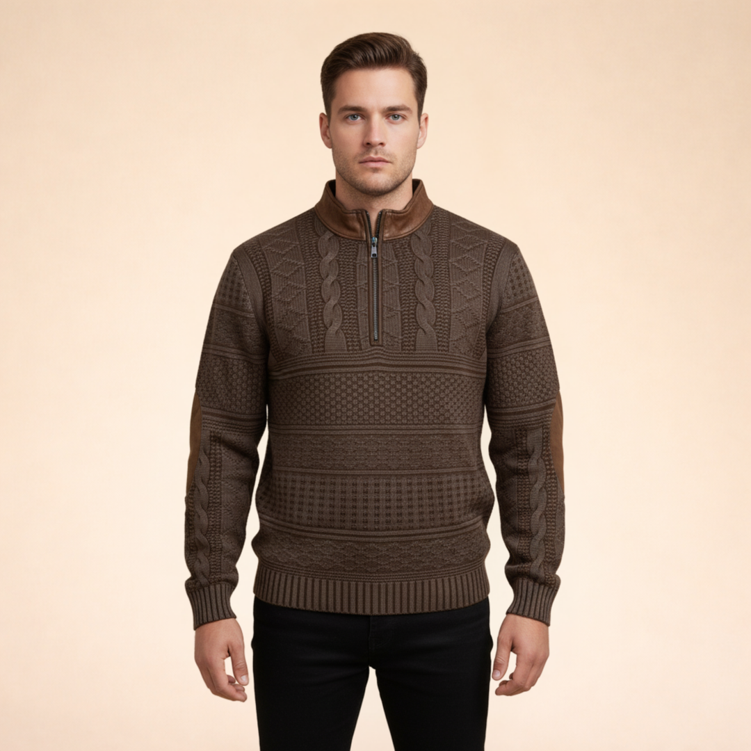 Loren | Modern Quarter-Zip Wool Sweater