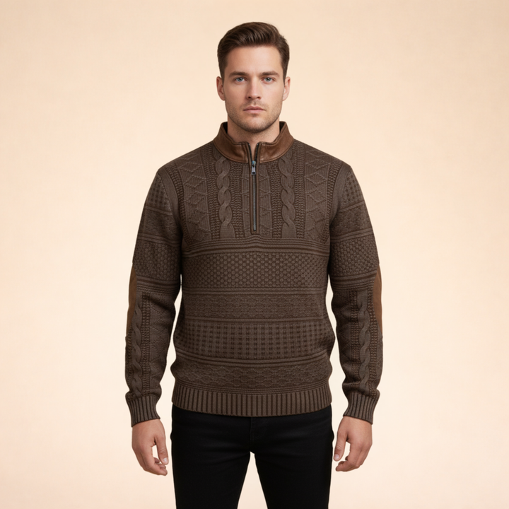 Loren | Modern Quarter-Zip Wool Sweater