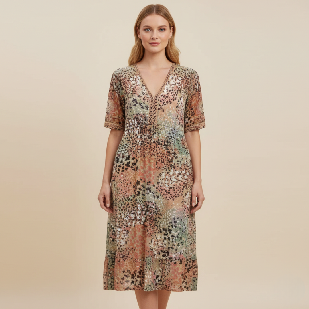Sienna | Women's Dress – Elegant Floral Midi, Comfortable & Versatile for Wedding Guests 0