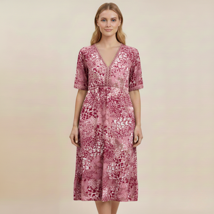 Sienna | Women's Dress – Elegant Floral Midi, Comfortable & Versatile for Wedding Guests 3