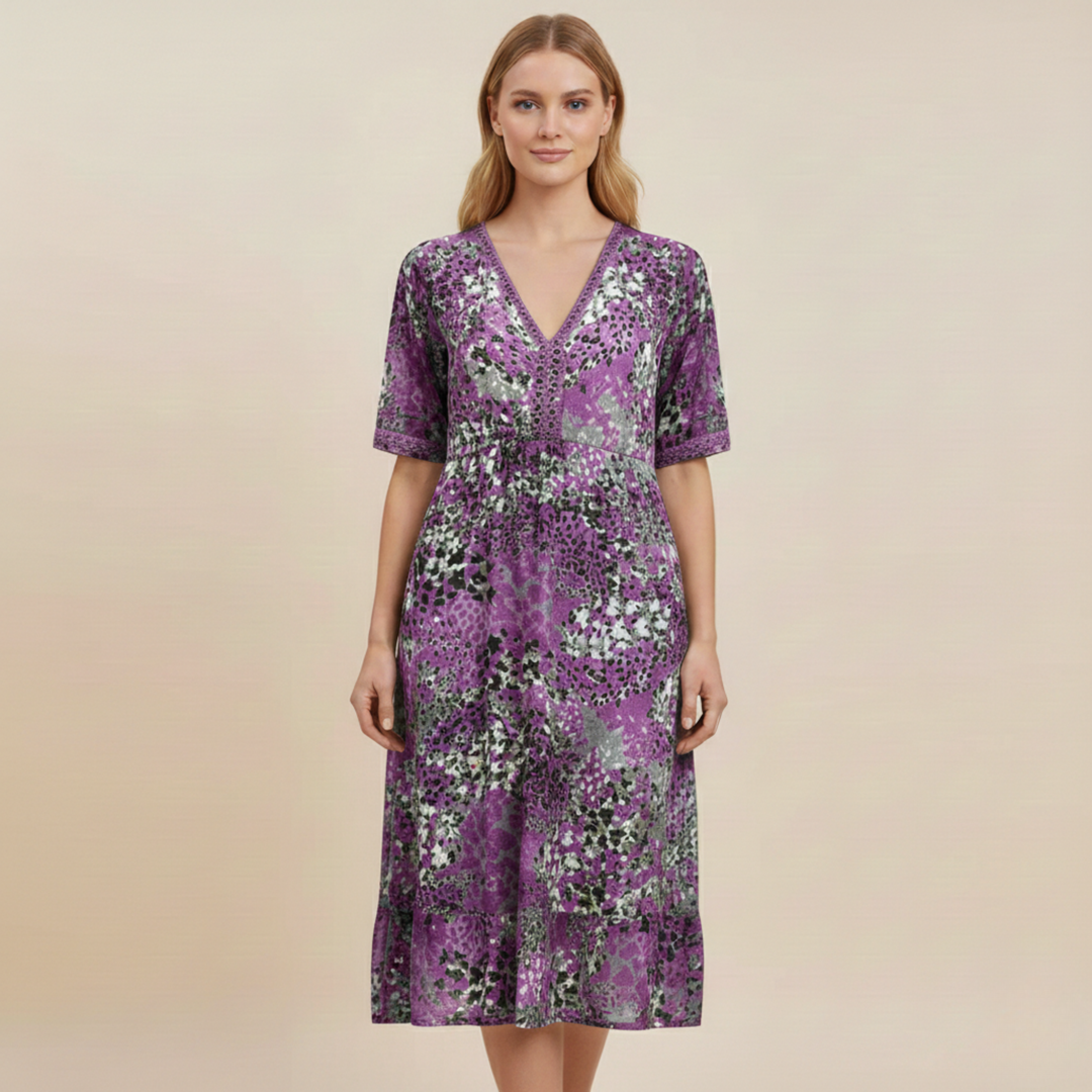 Sienna | Women's Dress – Elegant Floral Midi, Comfortable & Versatile for Wedding Guests 4